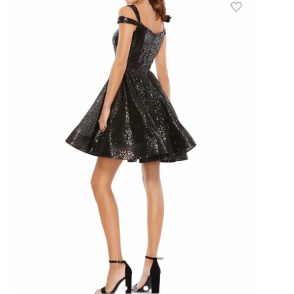 Ieena for Mac duggal all over sequin black cocktail dress 10 new Whimsigoth - Picture 3 of 12